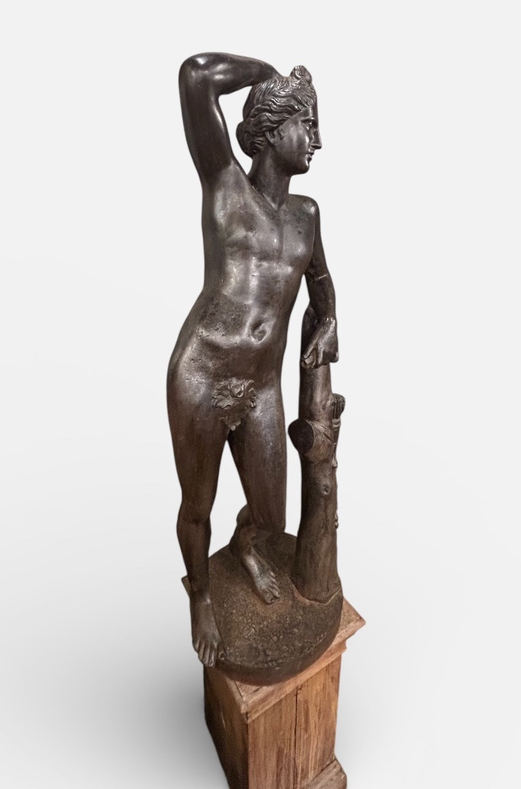 Apollino ou Apollon Médicis importante sculpture en fonte d’époque XIXéme antique - H 150 cm -photo-4