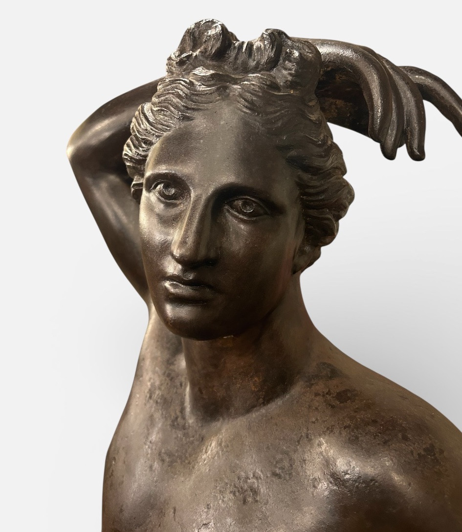 Apollino ou Apollon Médicis importante sculpture en fonte d’époque XIXéme antique - H 150 cm -photo-7