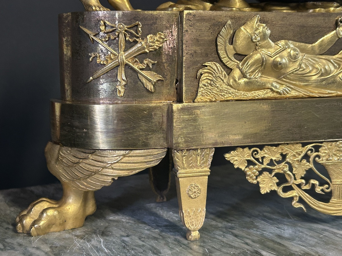 Rare pendule allégorique d’époque Empire l’amour qui déplace les cieux - bronze doré vers 1810-photo-1