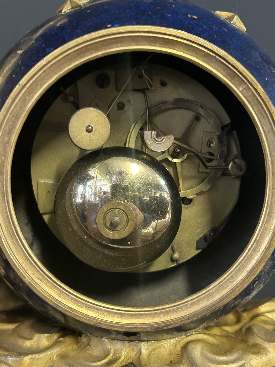 Rare pendule allégorique d’époque Empire l’amour qui déplace les cieux - bronze doré vers 1810-photo-8