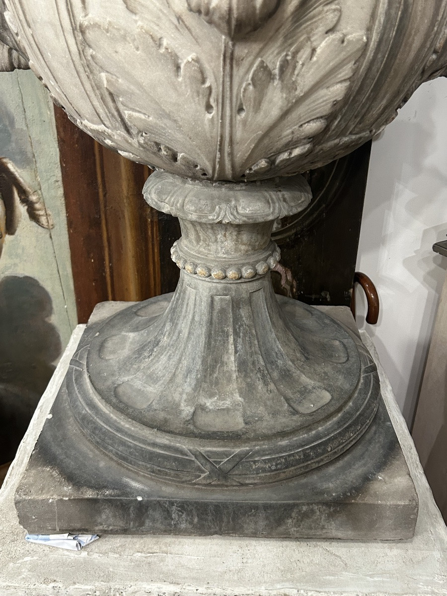 Important vase en marbre d’époque fin XVIIIème ou début XIXéme H 105 cm-photo-1