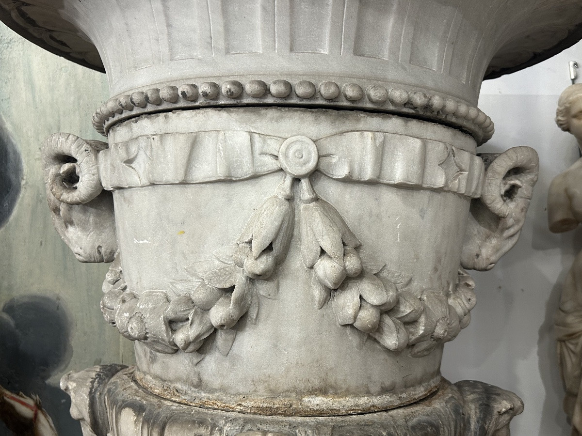 Important vase en marbre d’époque fin XVIIIème ou début XIXéme H 105 cm-photo-2