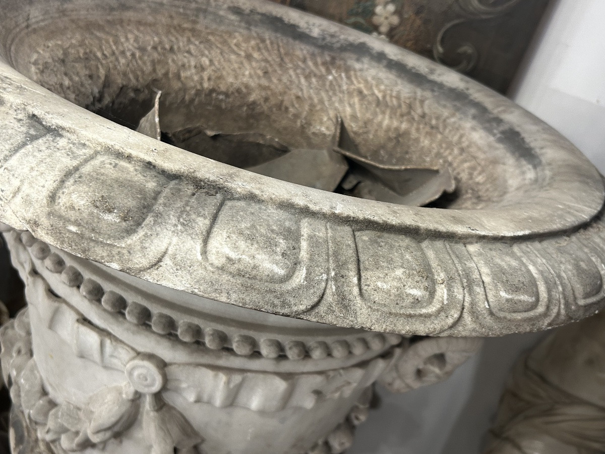 Important vase en marbre d’époque fin XVIIIème ou début XIXéme H 105 cm-photo-3