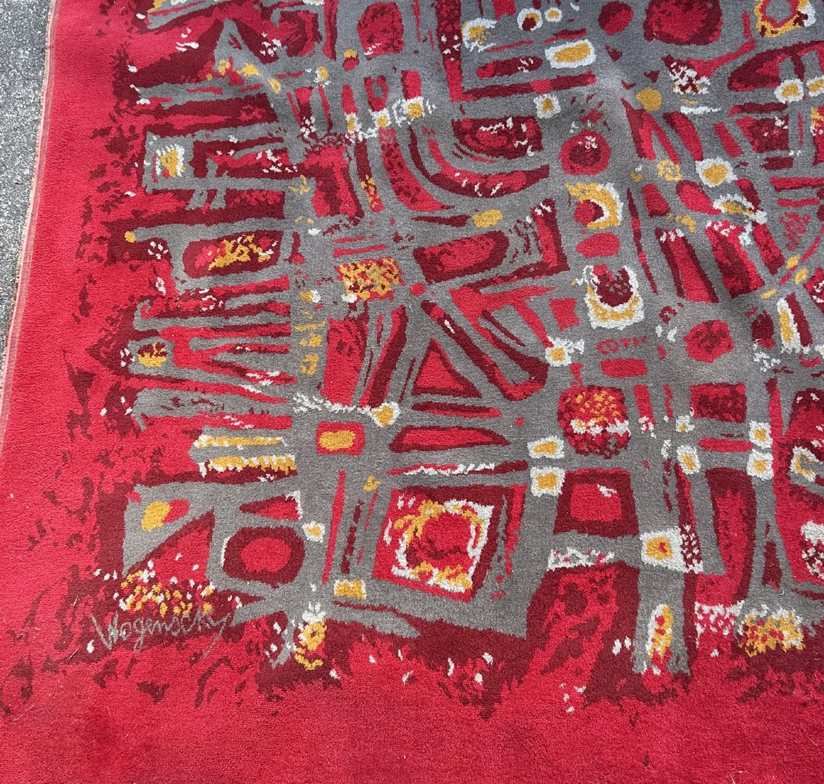 Robert WOGENSKY ( 1919-2019) tapis des années 1970 dimensions 3 x 2 m-photo-2