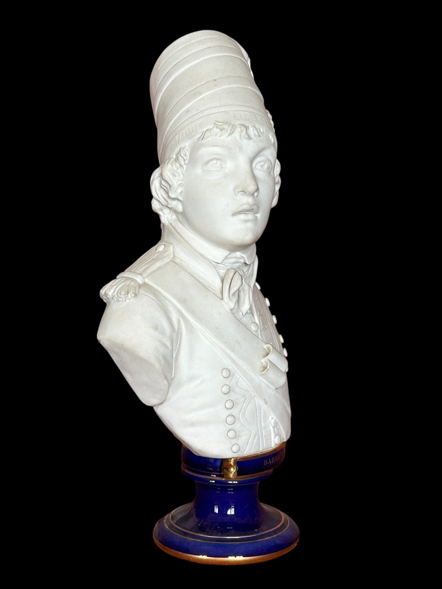 Buste de Joseph Barra en porcelaine de sèvres 1885 - révolutionnaire - Empire - révolution -photo-4