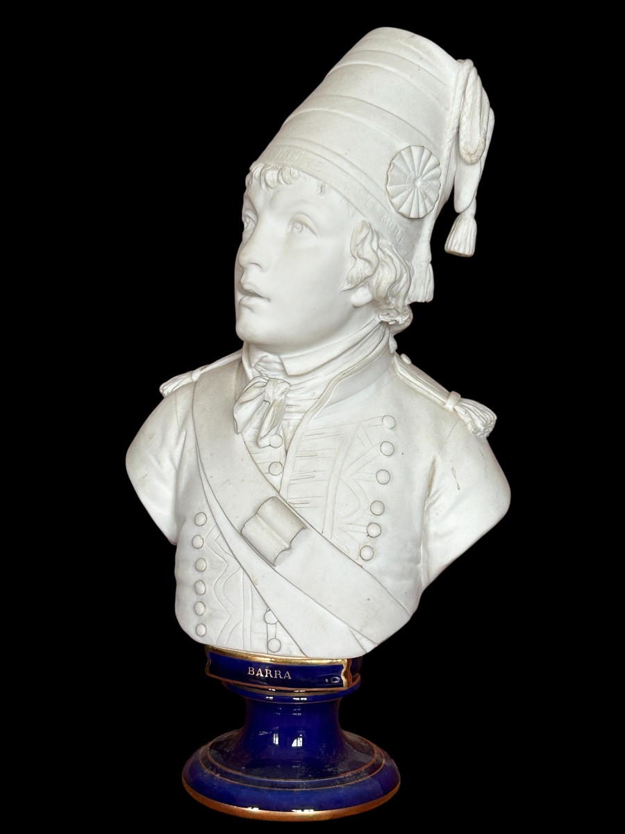 Buste de Joseph Barra en porcelaine de sèvres 1885 - révolutionnaire - Empire - révolution -photo-3