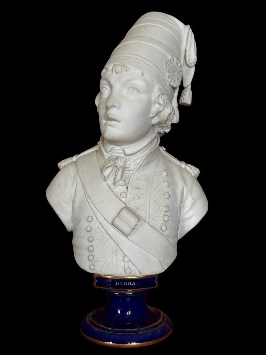 Buste de Joseph Barra en porcelaine de sèvres 1885 - révolutionnaire - Empire - révolution -photo-7