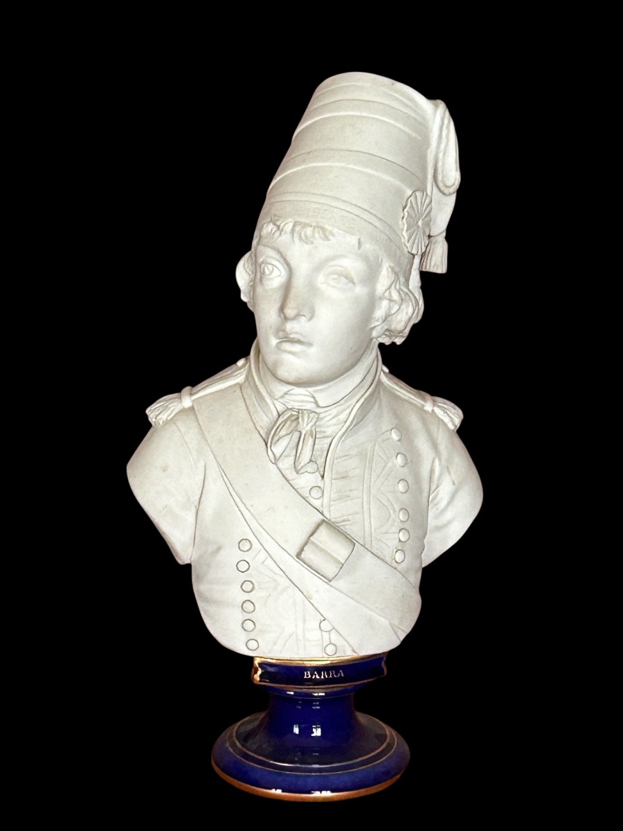 Buste de Joseph Barra en porcelaine de sèvres 1885 - révolutionnaire - Empire - révolution 