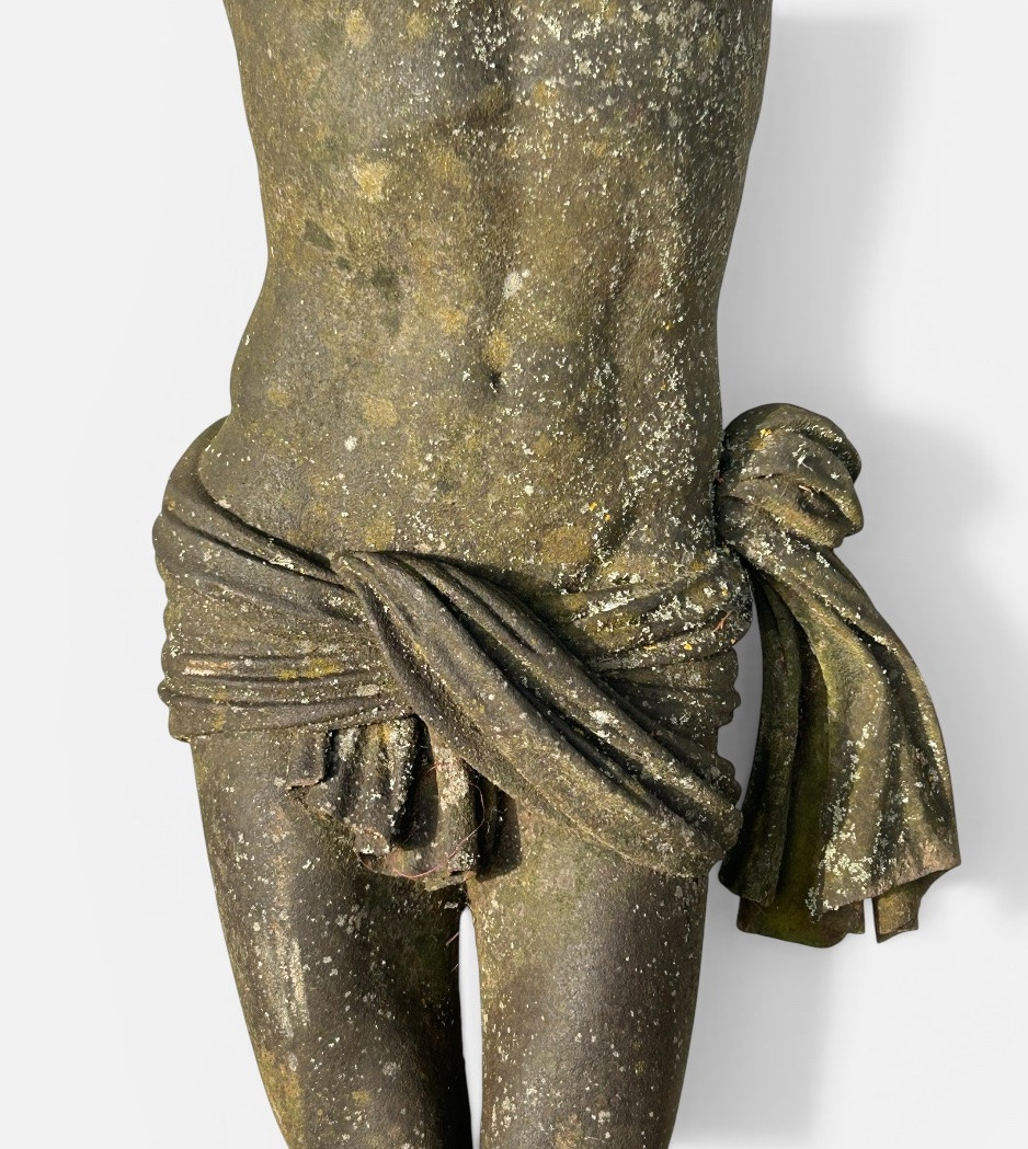 Grand Christ en croix en fonte du XIXéme siècle hauteur 150 cm - Crucifixion - religieux - -photo-2