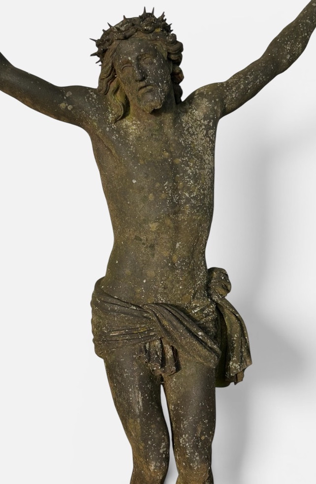 Grand Christ en croix en fonte du XIXéme siècle hauteur 150 cm - Crucifixion - religieux - 