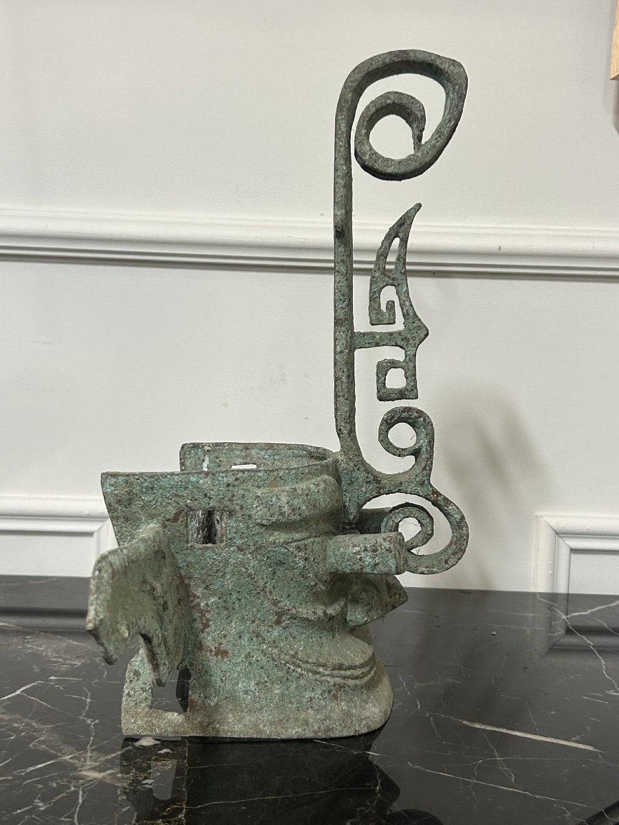 Masque Sanxingdui de l’ancien royaume de Shu - bronze Chine style Shang et Zhou -photo-3