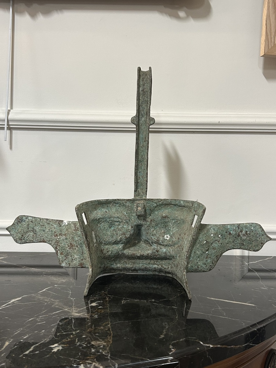 Masque Sanxingdui de l’ancien royaume de Shu - bronze Chine style Shang et Zhou -photo-4