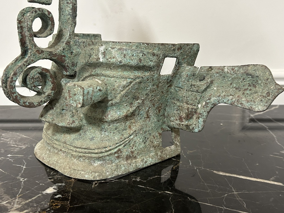 Masque Sanxingdui de l’ancien royaume de Shu - bronze Chine style Shang et Zhou -photo-2
