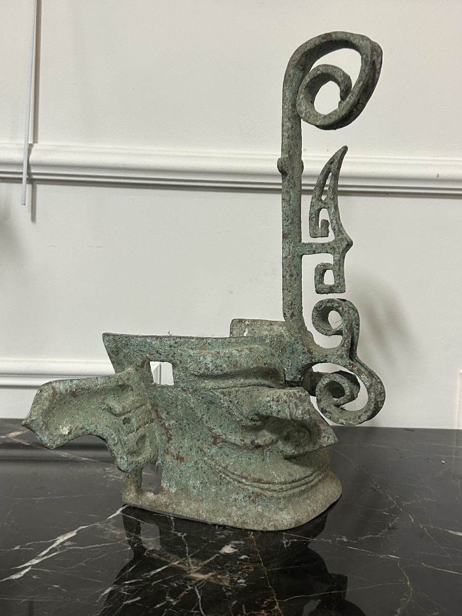 Masque Sanxingdui de l’ancien royaume de Shu - bronze Chine style Shang et Zhou -photo-3