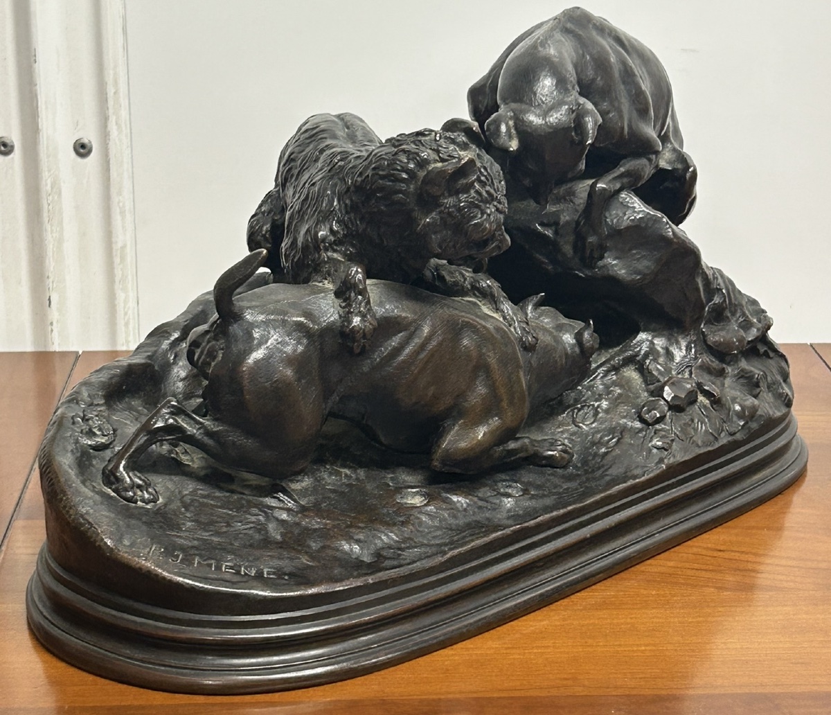Pierre Jules Mène (1810-1879) chiens au terrier - sculpture en bronze d’époque XIXéme - chasse -photo-3