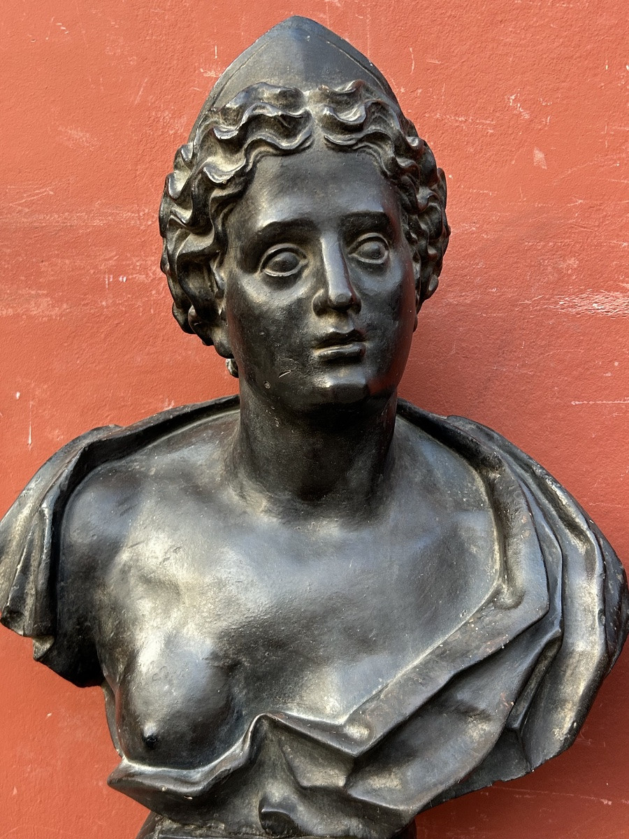 Important Pair Of Antique-style Plaster Busts, 18th Century - Roman Bust, Italy, H 90 Cm-photo-3