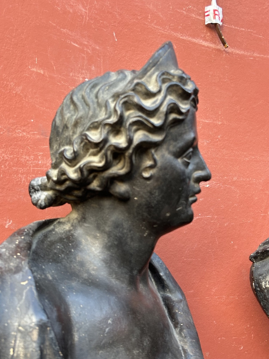 Important Pair Of Antique-style Plaster Busts, 18th Century - Roman Bust, Italy, H 90 Cm-photo-2