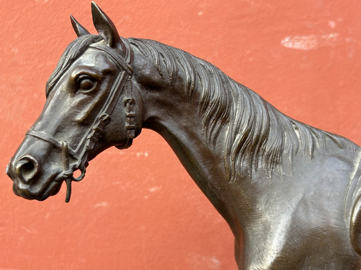 Jules Moigniez (1835-1894) Bronze équestre - cheval de course scellé - époque XIXéme équitation-photo-3