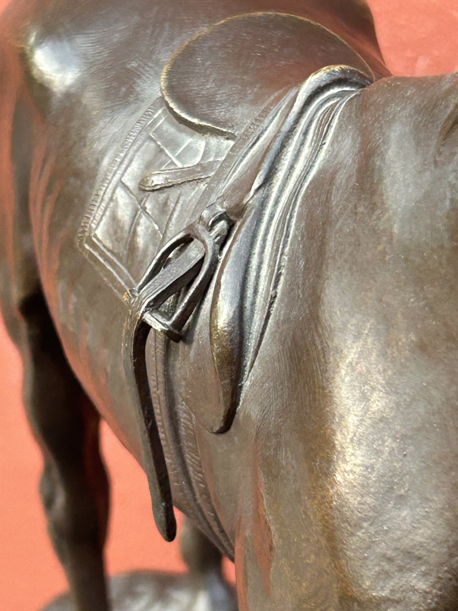 Jules Moigniez (1835-1894) Bronze équestre - cheval de course scellé - époque XIXéme équitation-photo-8