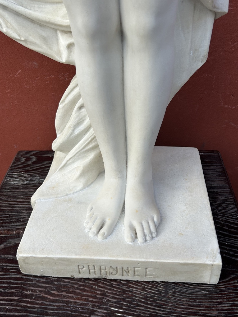 Pierre-Etienne Daniel CAMPAGNE ( France 1851-1914) sculpture en marbre de Carrare Phrynée H 78 -photo-4