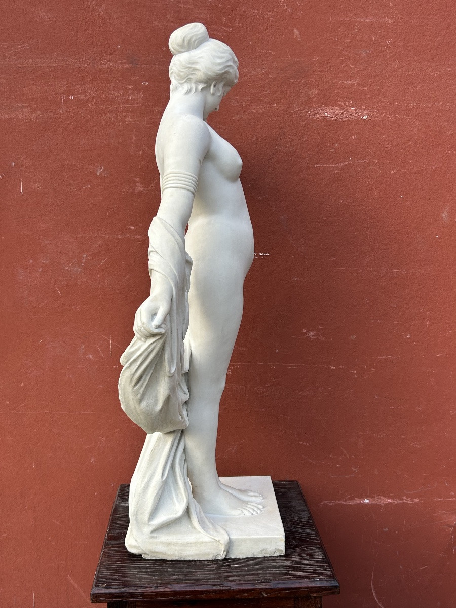 Pierre-Etienne Daniel CAMPAGNE ( France 1851-1914) sculpture en marbre de Carrare Phrynée H 78 -photo-2