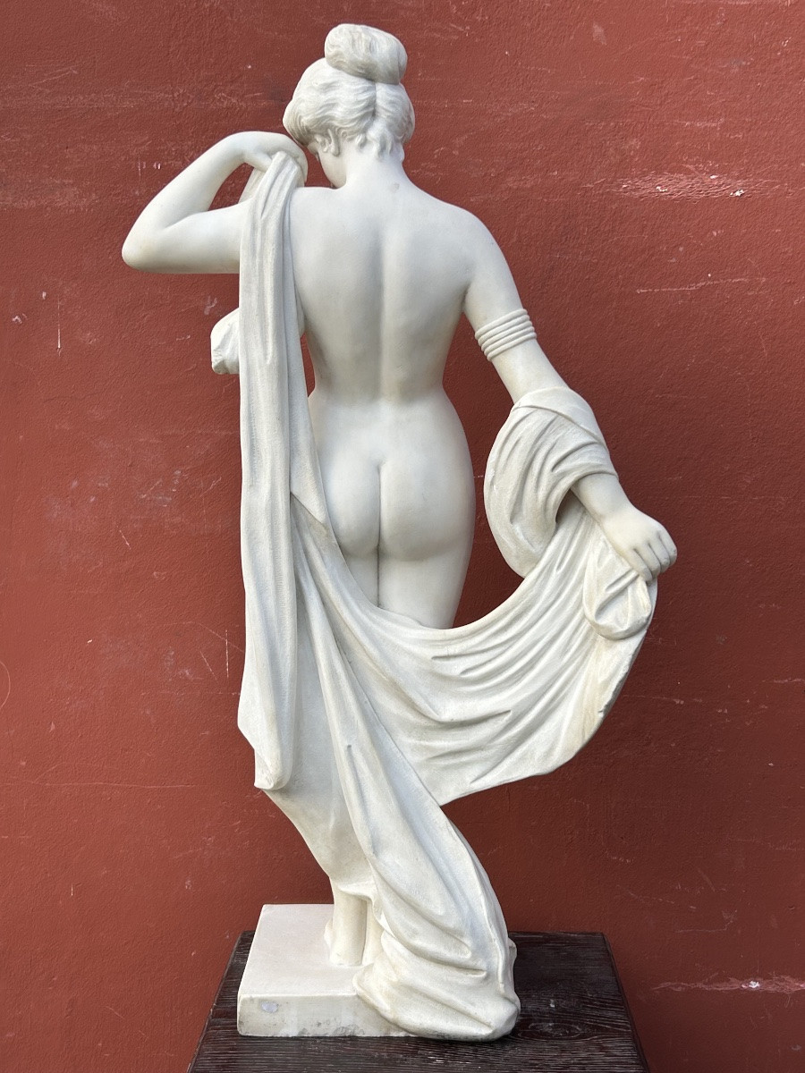 Pierre-Etienne Daniel CAMPAGNE ( France 1851-1914) sculpture en marbre de Carrare Phrynée H 78 -photo-3