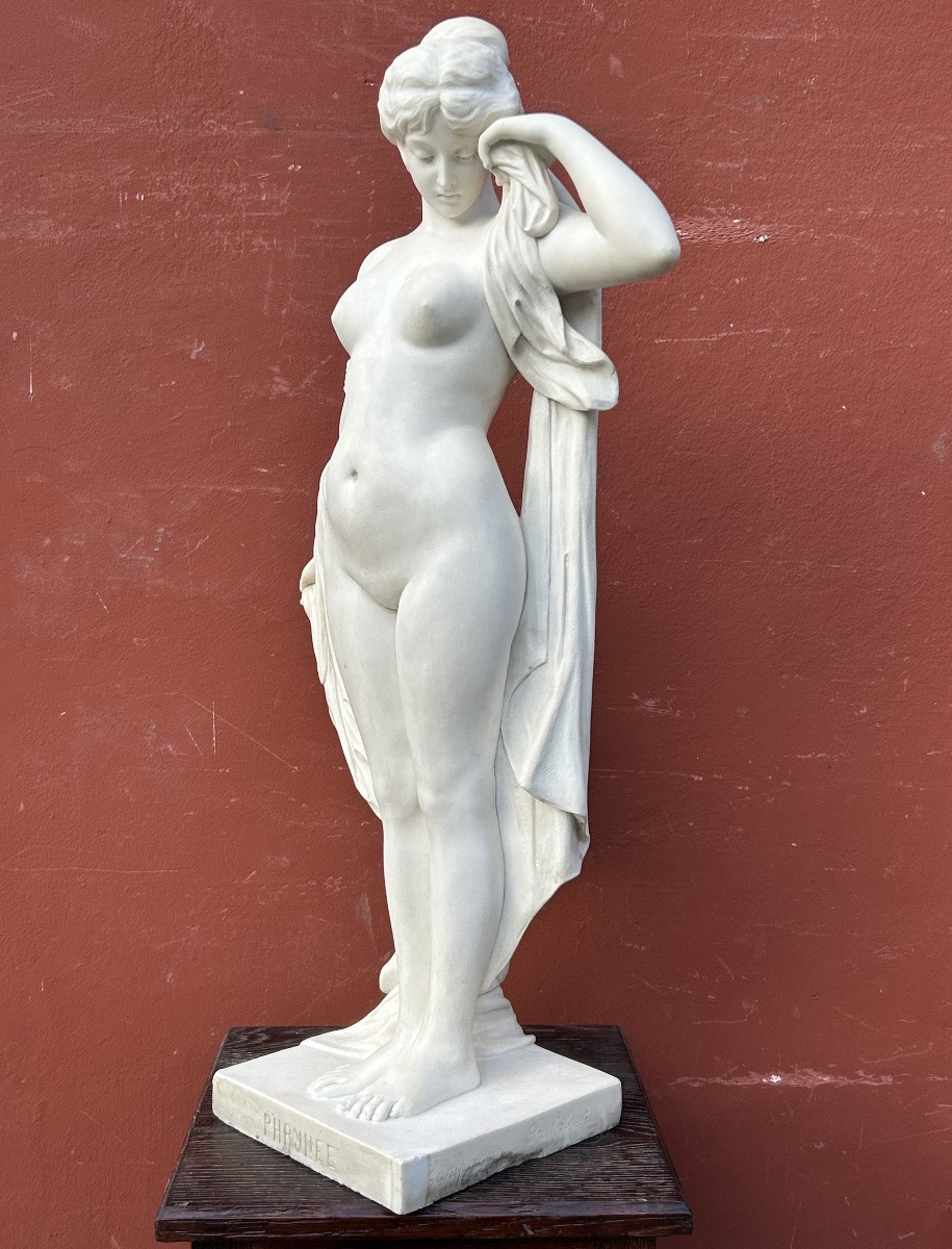 Pierre-Etienne Daniel CAMPAGNE ( France 1851-1914) sculpture en marbre de Carrare Phrynée H 78 -photo-8
