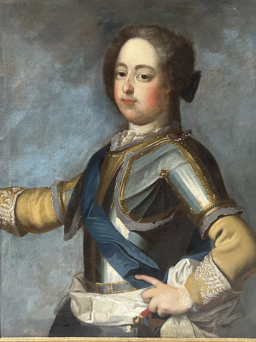 18th-century French School Portrait Of An Adolescent Louis XV After J-b Van Loo H 88 Cm-photo-2