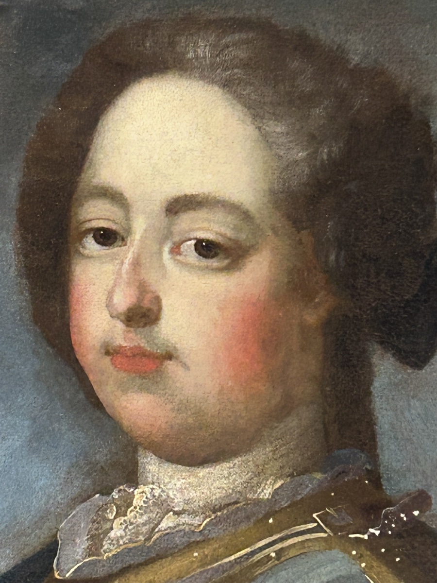 18th-century French School Portrait Of An Adolescent Louis XV After J-b Van Loo H 88 Cm-photo-3