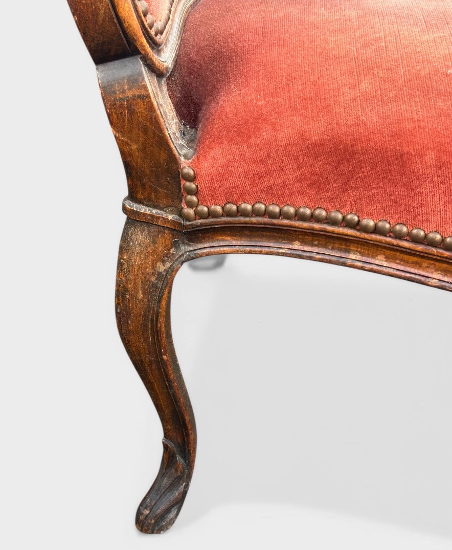 Suite Of Four Louis XV Style Flat-back Armchairs, Carved And Pegged Beech, Late 19th Century-photo-2