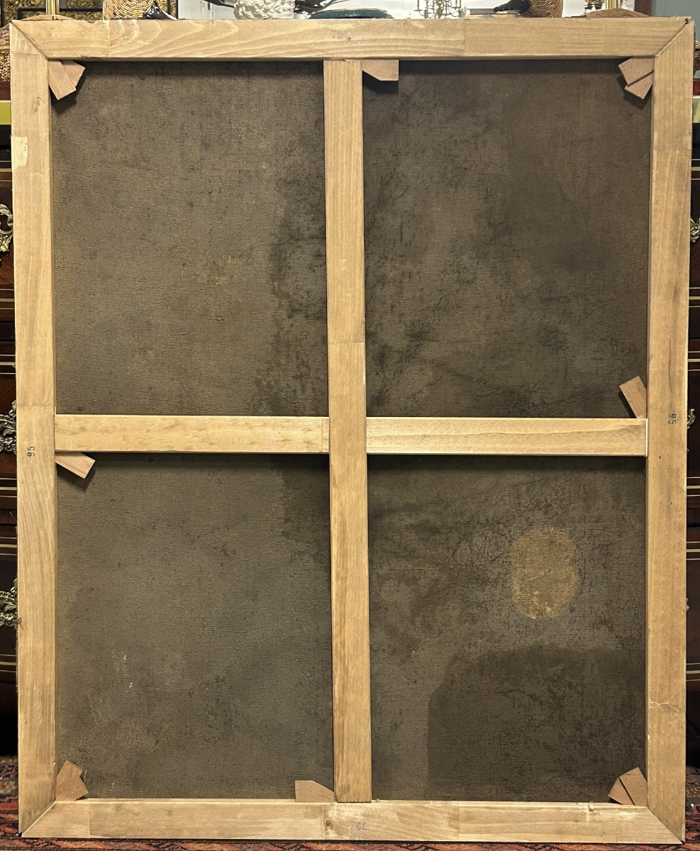 École Italienne vers 1700 portrait de femme à la toilette huile sur toile H 96 cm-photo-7