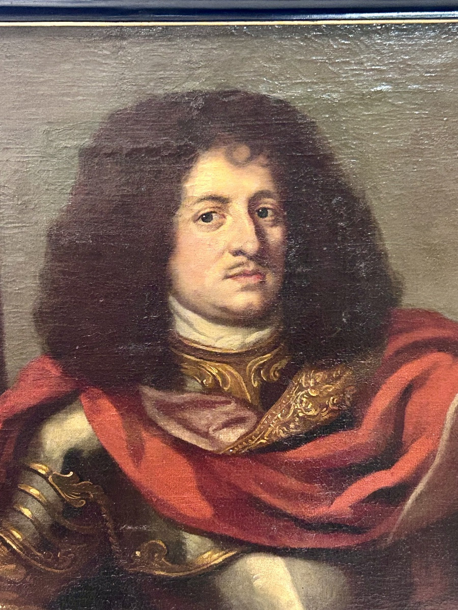 Portrait Of Leonard Johann Wittenberg (1646-1679) In Ceremonial Armor - Oil / Canvas H 130 Cm-photo-3