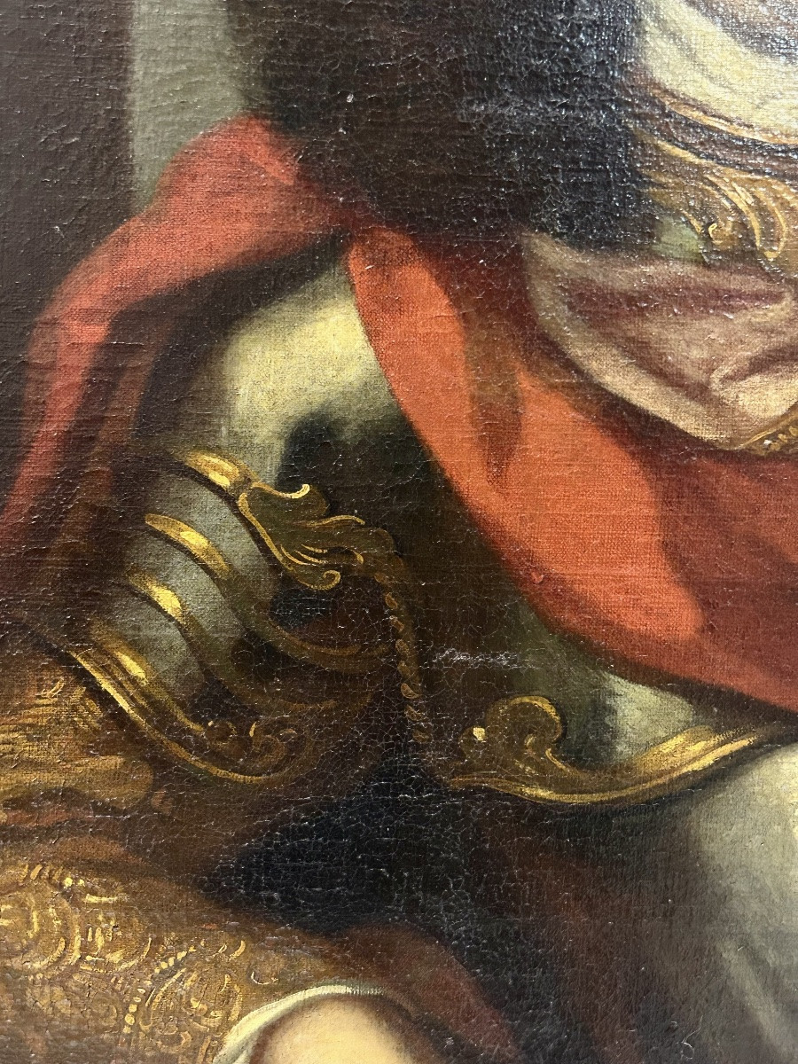 Portrait Of Leonard Johann Wittenberg (1646-1679) In Ceremonial Armor - Oil / Canvas H 130 Cm-photo-4