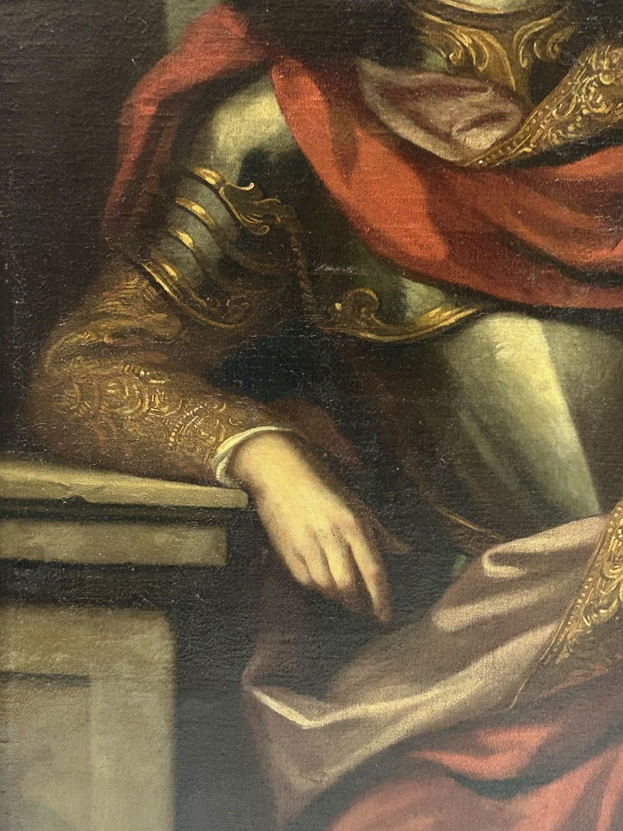 Portrait Of Leonard Johann Wittenberg (1646-1679) In Ceremonial Armor - Oil / Canvas H 130 Cm-photo-8