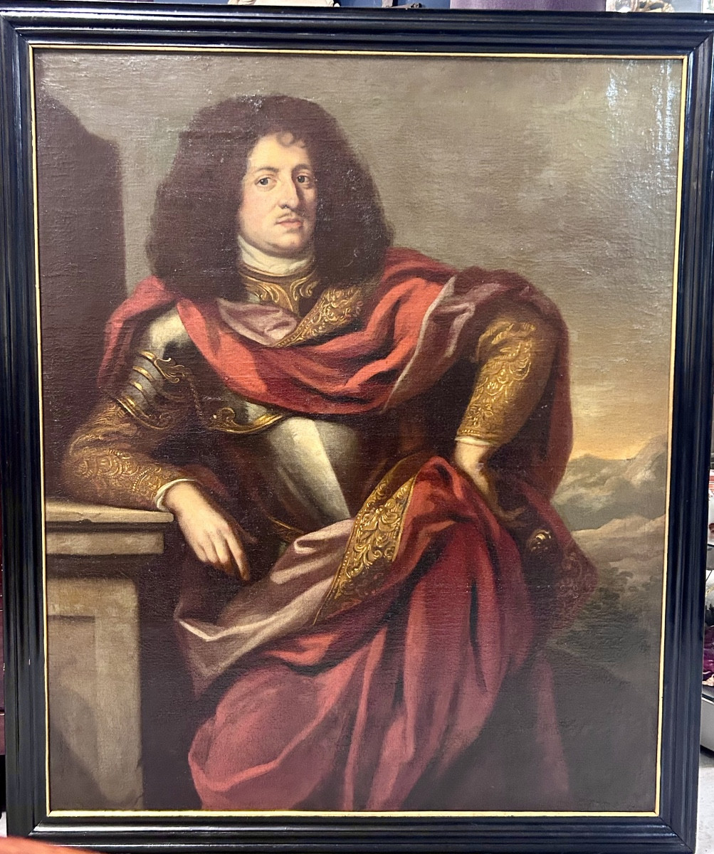 Portrait Of Leonard Johann Wittenberg (1646-1679) In Ceremonial Armor - Oil / Canvas H 130 Cm