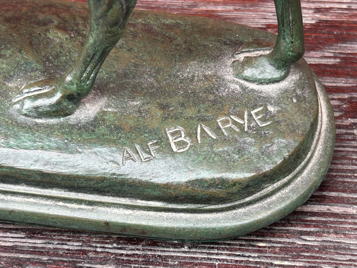 Louis Alfred Barye, Dit Barye Le Fils (1839-1895) Bronze Harnessed Dromedary 19th Century Camel-photo-2