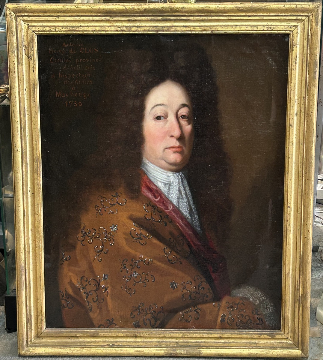 École Française du XVIIIème - Portrait d’Antoine Hervy du Clos - huile sur toile -photo-2