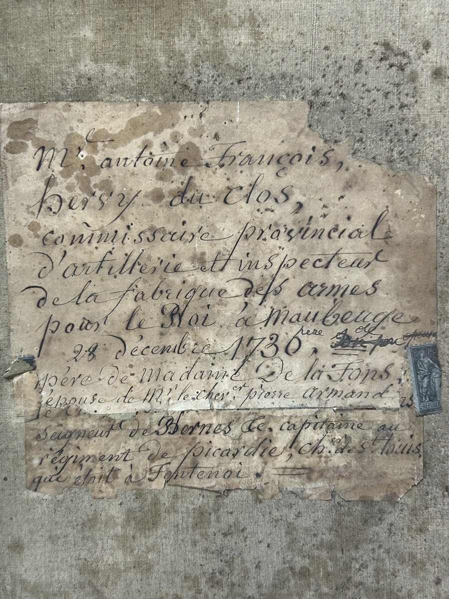 École Française du XVIIIème - Portrait d’Antoine Hervy du Clos - huile sur toile -photo-4