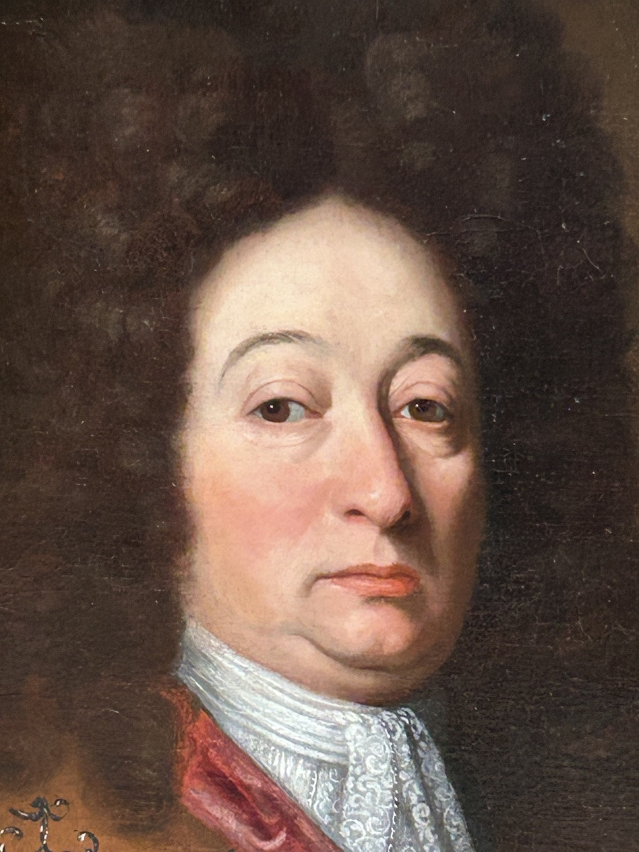 École Française du XVIIIème - Portrait d’Antoine Hervy du Clos - huile sur toile -photo-2