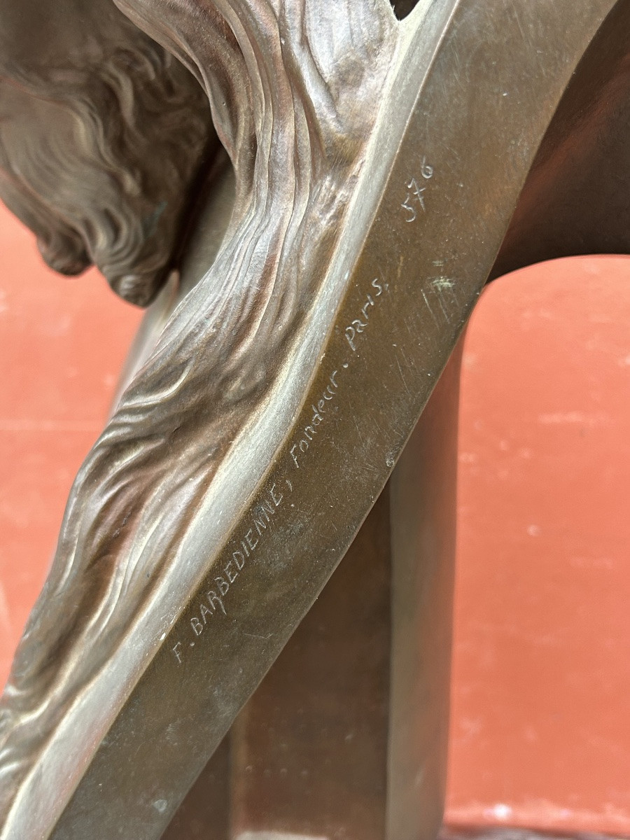 Auguste CLÉSINGER (1814-1883) important buste du Christ - fonte Barbedienne Rome 1858 H 64 cm-photo-4