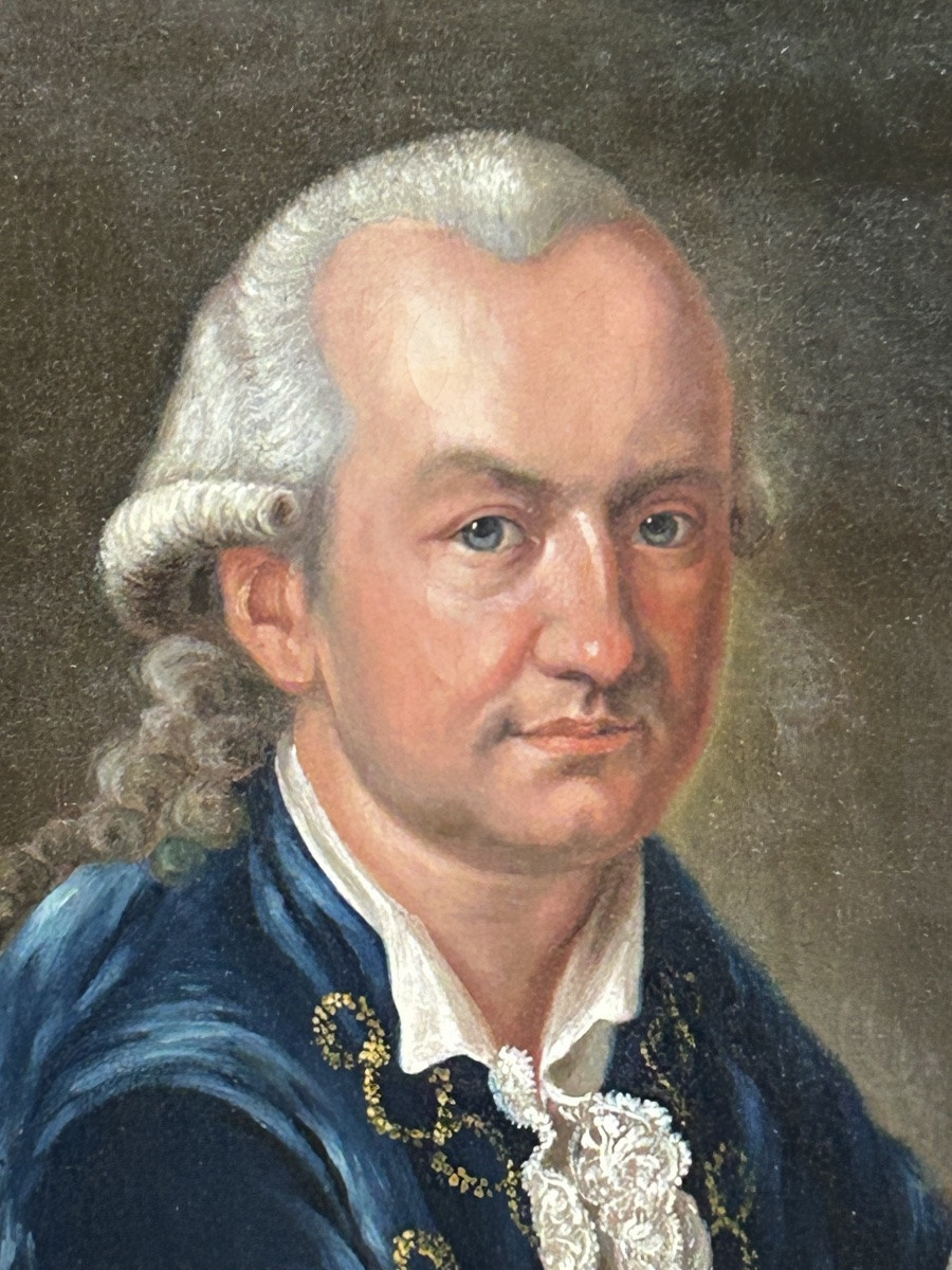 Portrait Of Ferdinand Wilh Werckerlin King's Counsel - Oil On Canvas 18th Century Hd 1734-photo-3