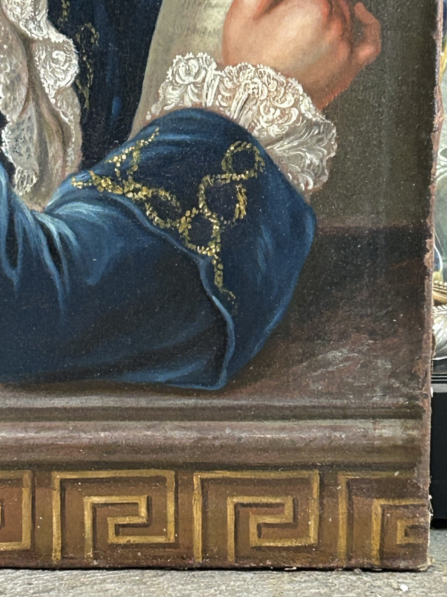 Portrait Of Ferdinand Wilh Werckerlin King's Counsel - Oil On Canvas 18th Century Hd 1734-photo-2