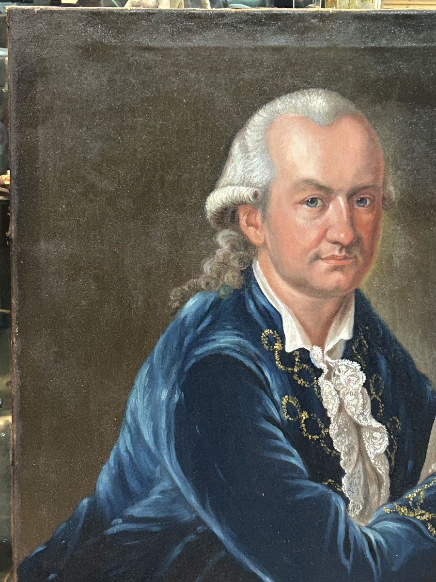 Portrait Of Ferdinand Wilh Werckerlin King's Counsel - Oil On Canvas 18th Century Hd 1734-photo-4