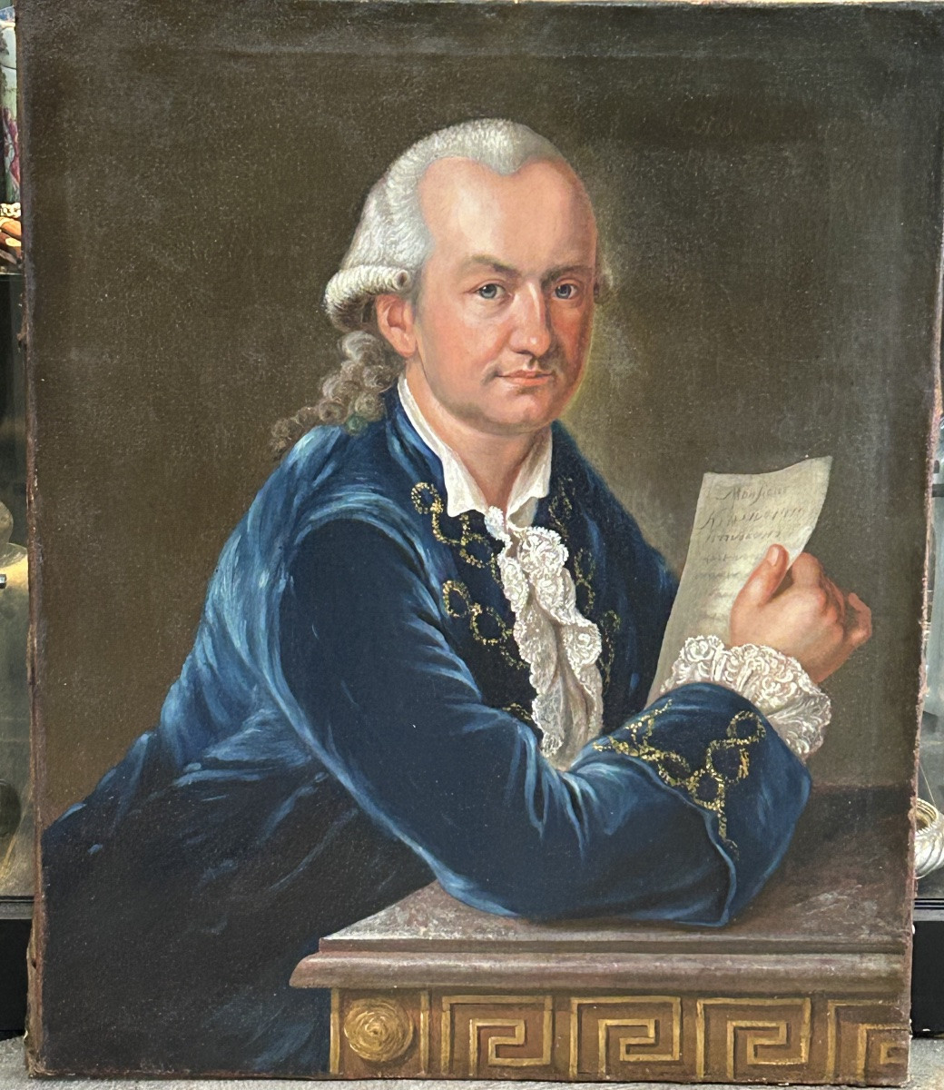 Portrait Of Ferdinand Wilh Werckerlin King's Counsel - Oil On Canvas 18th Century Hd 1734-photo-6