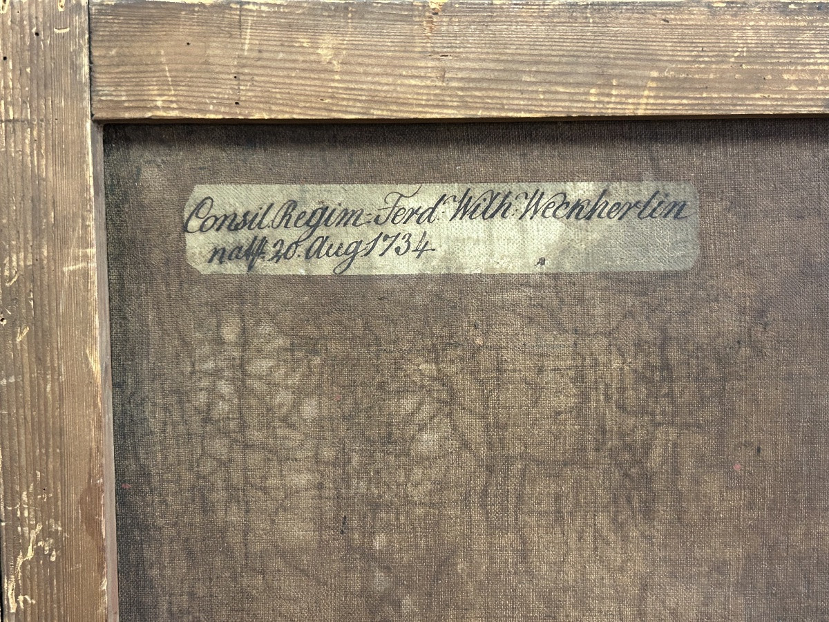 Portrait Of Ferdinand Wilh Werckerlin King's Counsel - Oil On Canvas 18th Century Hd 1734-photo-8