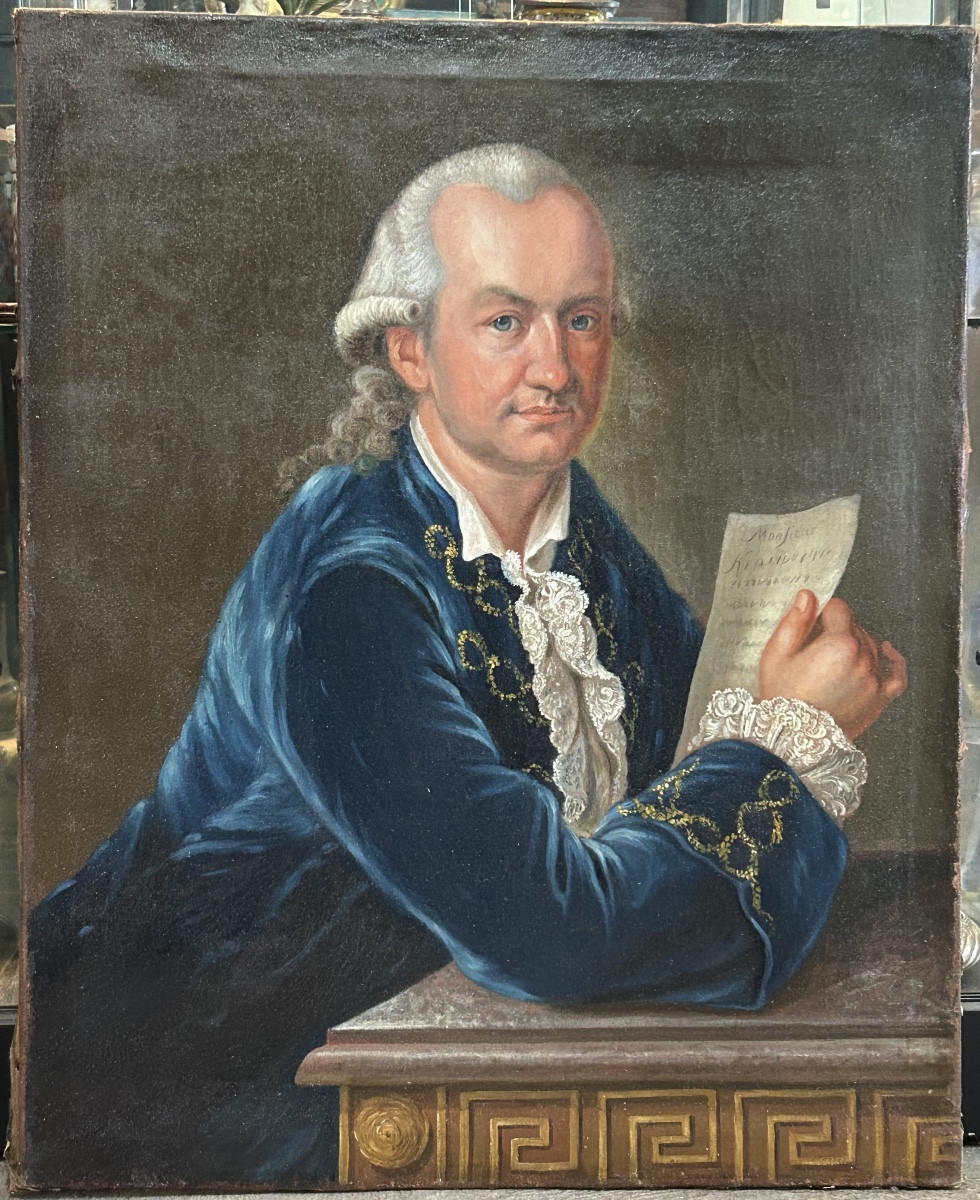 Portrait Of Ferdinand Wilh Werckerlin King's Counsel - Oil On Canvas 18th Century Hd 1734