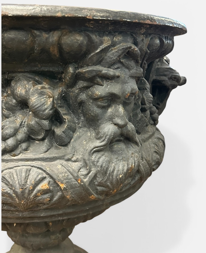 Importante paire de vases en fonte d’époque XIXéme - décoration de jardin - -photo-2
