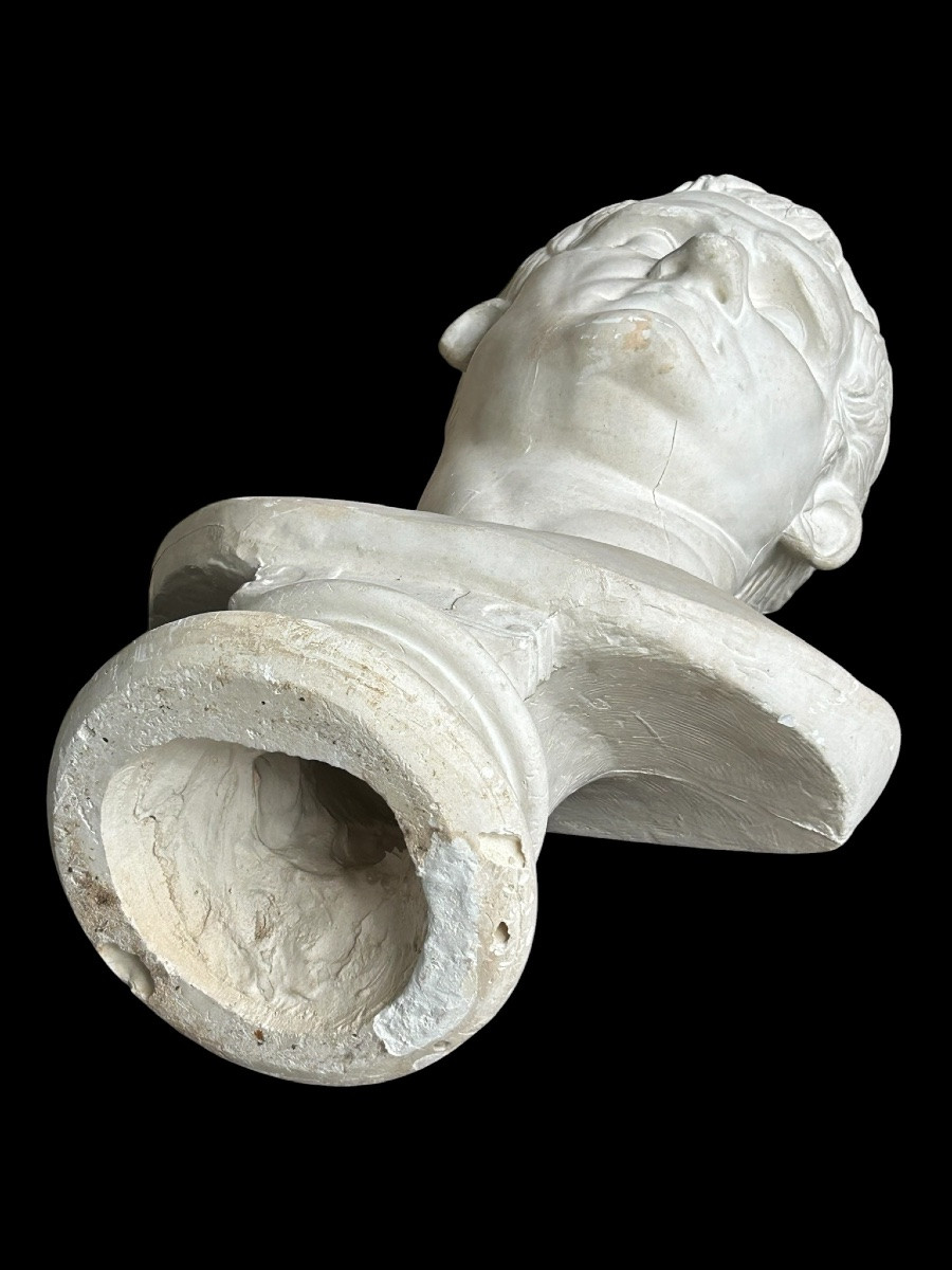 Buste en plâtre à l’antique de l’Empereur Marcus Vipsanius Agrippa- Rome - Romain H 65 cm-photo-8