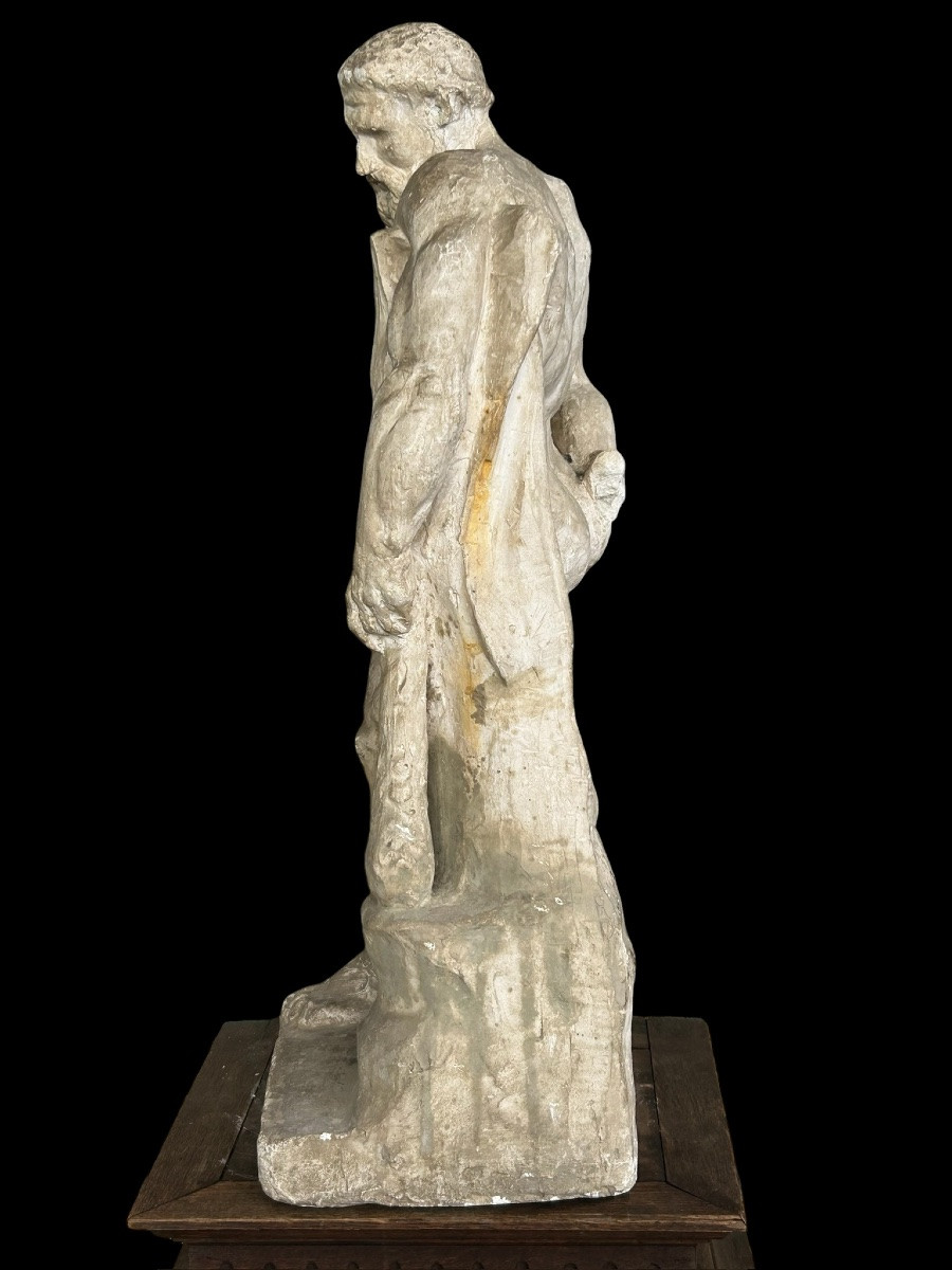 Hercule Farnèse grande sculpture en plâtre grand tour fin XIXéme - d’après l’antique H 77 cm-photo-5