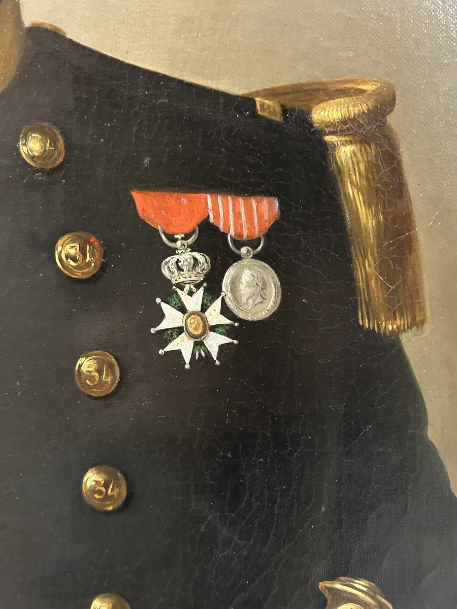 Portrait d’officier militaire à la légion d’honneur du second empire vers 1850 Napoléon III -photo-5